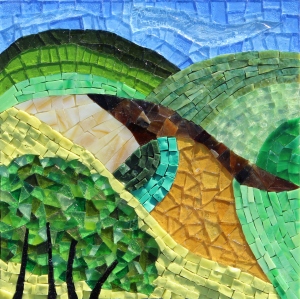 Hilltops mosaic by Sue Kershaw