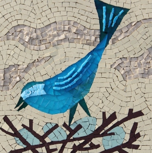 Blue Bird mosaic by Sue Kershaw