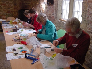 Howsham Mill mosaic workshop participants