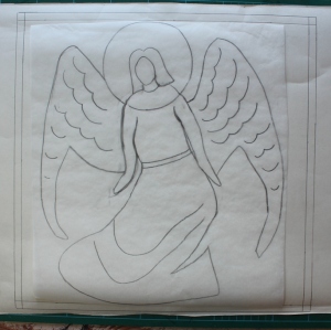 Matthew represented as an angel - one of the four evangelist mosaic designs