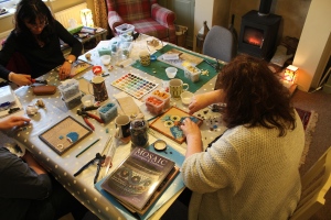 Mosaic workshop in Mosaic Artist Sue Kershaw studio