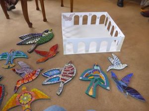 Hull City of Culture 2017 mosaic commission. Model of railway station and mosaic birds